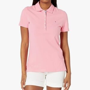 Tommy Hilfiger Pastel Pink Fitted Polo Shirt medium